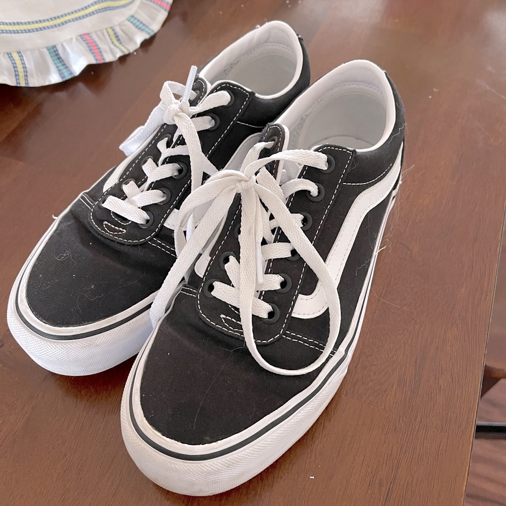 Black platform vans